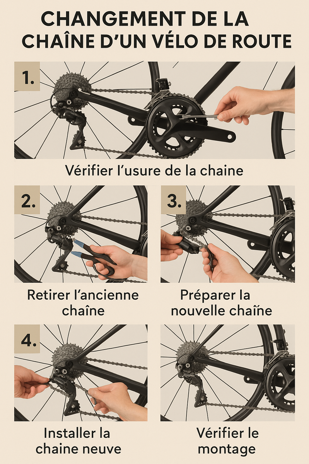 changement chaine velo route